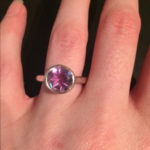 Silver and amethyst ring